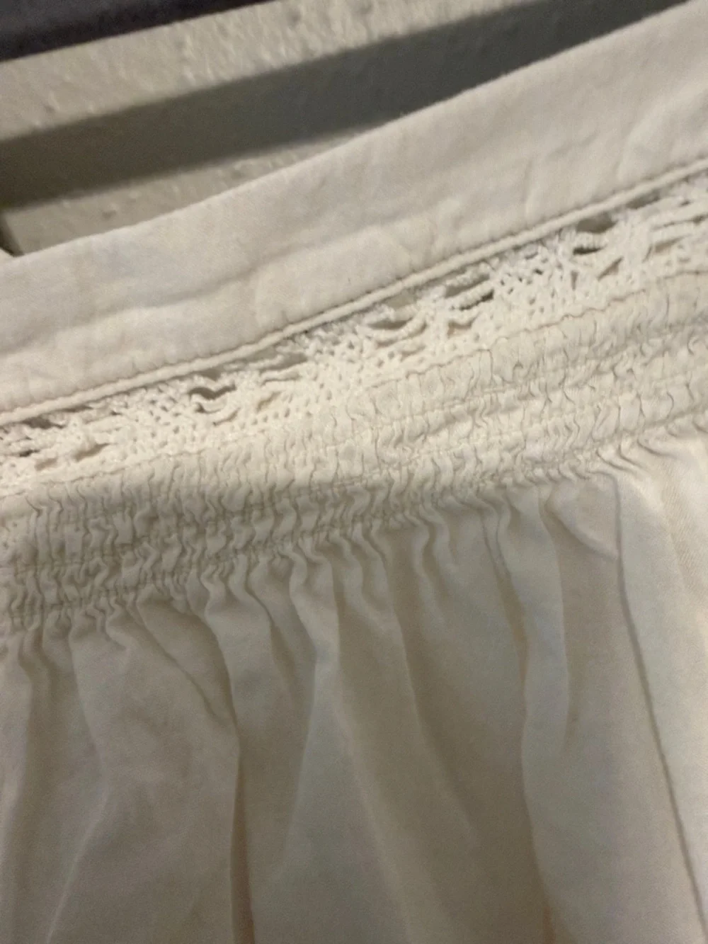 White Ruffle Button-Front Womens Top - Picture 4 of 5